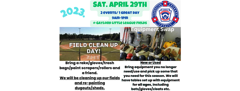 Field Cleanup/Equipment Swap